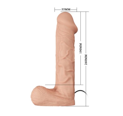 Dildo realistyczny penis wibracje strap-on 26cm